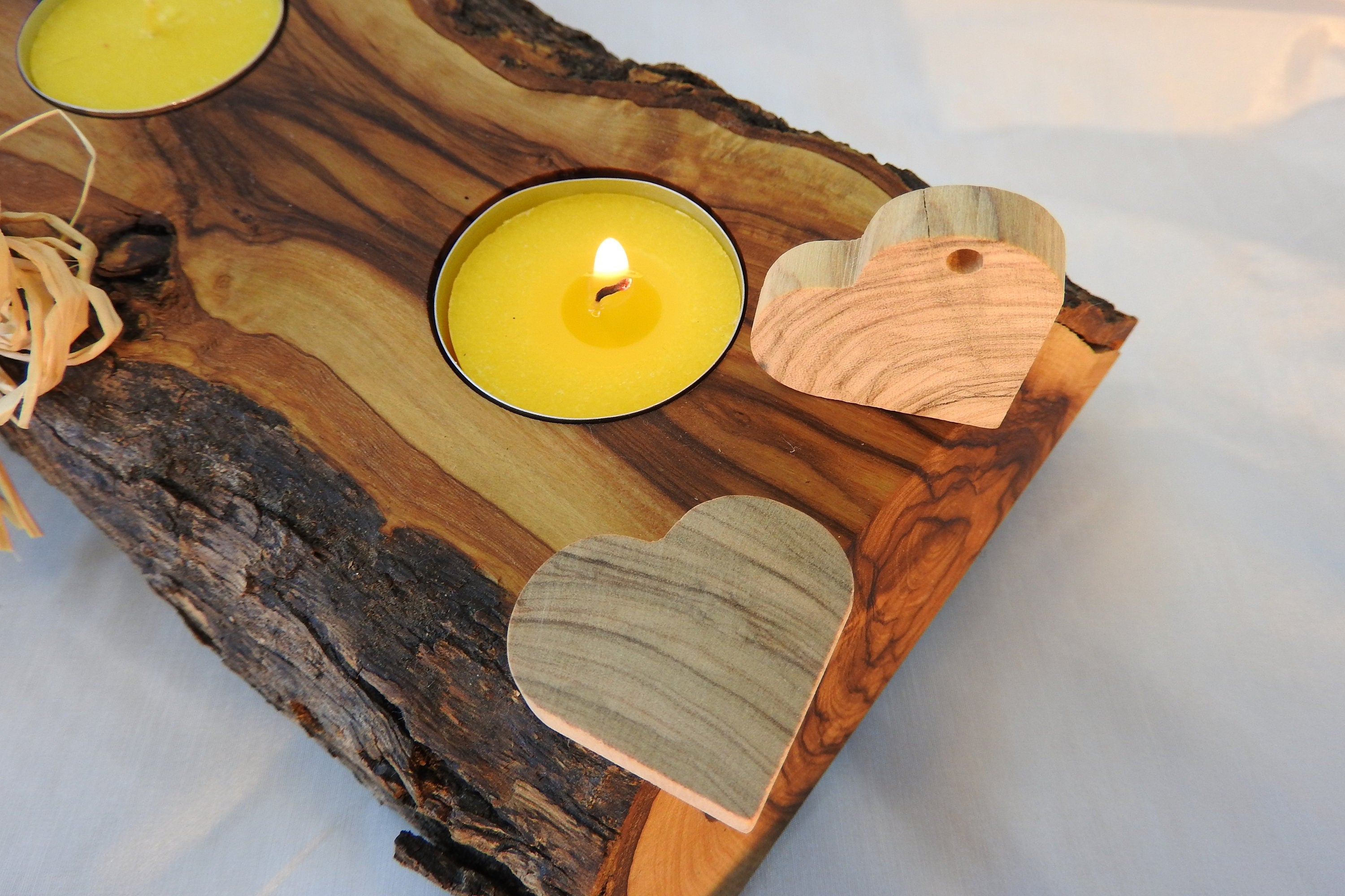25 Olive Wood Hearts, Solid Wood, Accessory, Decorative Hearts for Crafting